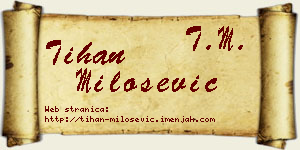 Tihan Milošević vizit kartica